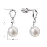 Stříbrné náušnice visací slzička s říční perlou 21086.1B [1]
