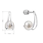 Stříbrné náušnice visací s bílou říční perlou 21078.1 [1]