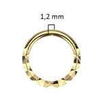 Zlacený piercing kruh segment (1,2 x 10 mm)