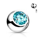 Náhradní kulička chirurgická ocel s kamínkem 1,2 x 3 mm (červená)