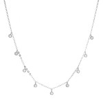 Stříbrný náhrdelník s 9 malými kulatými zirkonky 12056.1 crystal [0]