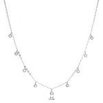 Stříbrný náhrdelník s 9 malými kulatými zirkonky 12056.1 crystal [1]