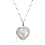 Stříbrný náhrdelník srdce s perleťovým zirkonem 12058.1 [1]
