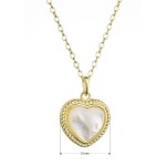 Pozlacený stříbrný náhrdelník srdce s perleťovým zirkonem 12058.1 [1]