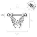 Piercing do bradavky - motýl vitrail medium