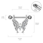Piercing do bradavky - motýl vitrail medium [5]
