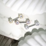 Piercing do bradavky chirurgická ocel se zirkony