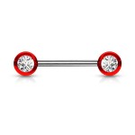 Piercing do bradavky chirurgická ocel se zirkony (fialový)