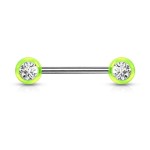 Piercing do bradavky chirurgická ocel se zirkony (fialový)