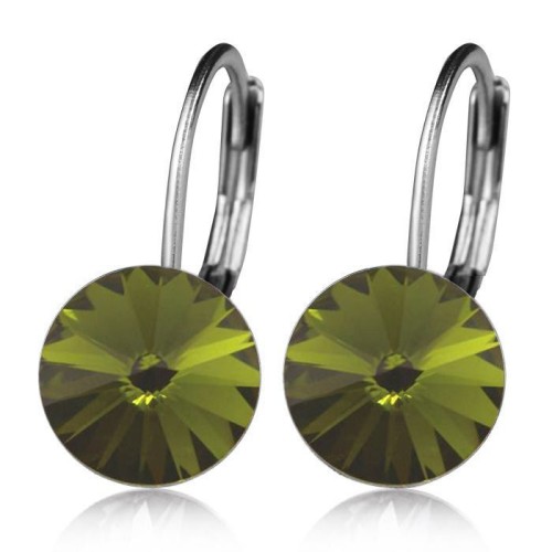 Ocelové náušnice s krystaly Swarovski® OLIVINE