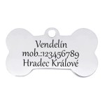 Ocelová psí známka - kost, vel. S
