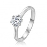 Stříbrný zásnubní prsten moissanit (2,19 g, 58)