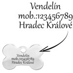 Ocelová psí známka - kost