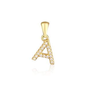 Stříbrný zlacený přívěsek písmeno A