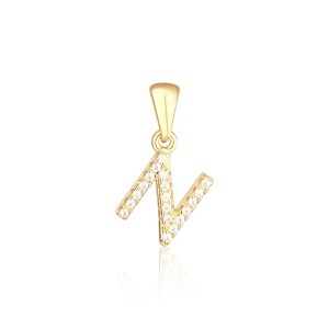 Stříbrný zlacený přívěsek písmeno N