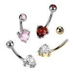 Piercing do pupíku se srdíčkem (čirý)