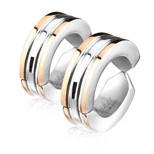 Náušnice klipsny chirurgická ocel (rosegold)