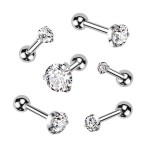 Cartilage piercing do ucha, čirý zirkon 3 mm