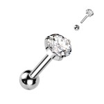 Cartilage piercing do ucha, čirý zirkon 3 mm