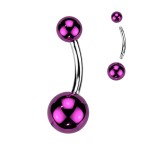 Piercing do pupíku - banánek lesklý (fialový)
