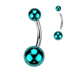 Piercing do pupíku - banánek lesklý (zelený)
