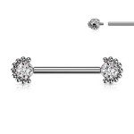 Piercing do bradavky z titanu (čirý)