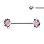 Piercing do bradavky z titanu (čirý)