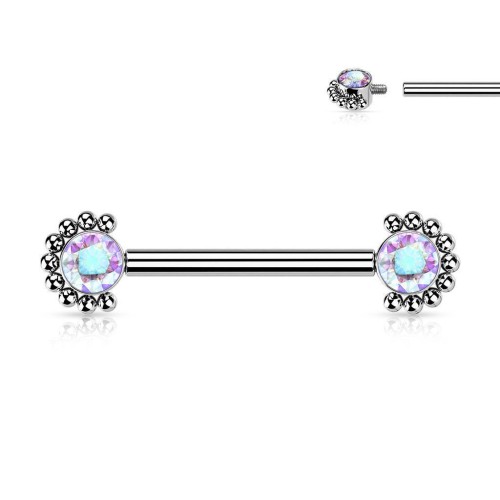 Piercing do bradavky z titanu (duhový)