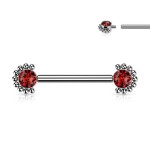 Piercing do bradavky z titanu (červený)