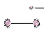 Piercing do bradavky z titanu (červený)