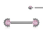 Piercing do bradavky z titanu (růžový)