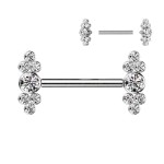 Piercing do bradavky z titanu (čirý)