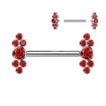 Piercing do bradavky z titanu (červený)