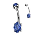 Piercing do pupíku s oválným kamenem (čirý)