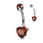 Piercing do pupíku se srdíčkem (růžový)