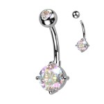 Piercing do pupíku s kulatým kamenem (duhový)