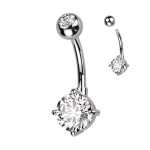 Piercing do pupíku s kulatým kamenem (duhový)