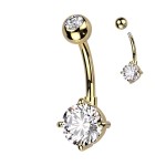 Piercing do pupíku s kulatým kamenem (duhový)