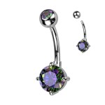 Piercing do pupíku s kulatým kamenem (duhový)