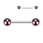 Piercing do jazyka s lesklými kuličkami (červený)