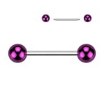 Piercing do jazyka s lesklými kuličkami (růžový)