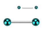 Piercing do jazyka s lesklými kuličkami (růžový)