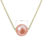 Pozlacený stříbrný náhrdelník s růžovou říční perlou na řetízku 22047.3 pink [1]