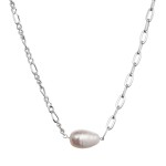 Stříbrný náhrdelník s říční oválnou perlou 22049.1 [0]