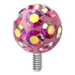 Microdermal - ozdobná část kulička se zirkony, 5 mm (čirá)