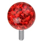 Microdermal - ozdobná část kulička se zirkony, 5 mm (černá)