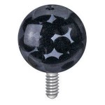 Microdermal - ozdobná část kulička se zirkony, 5 mm (tmavě růžová)