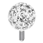 Microdermal - ozdobná část kulička se zirkony, 5 mm (tmavě růžová)