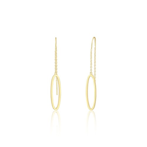 Stříbrné zlacené provlékací náušnice