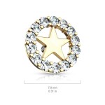 Microdermal hvězda - ozdobná část (zlacená rose gold)